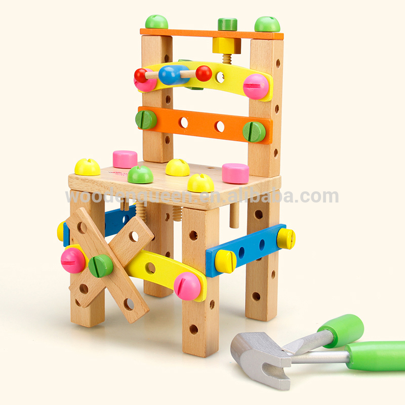 Китайская Фабрика DIY деревянные детские игрушки CDN-2758 сборные игруши стул набор для детей