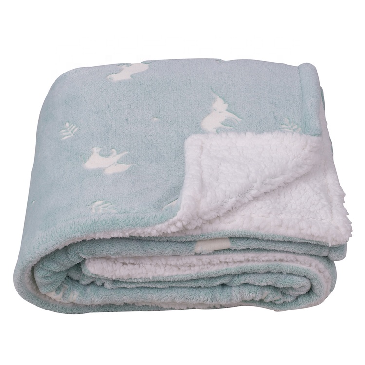 Elephant Pattern Double-Sided Super Soft Luxurious Plush Blanket for Kids,Glow in The Dark Sherpa Fleece Throw Blanket