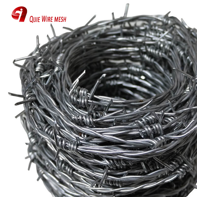 2mm galvanized Double Twist barbed wire 250 meter 20kg per roll