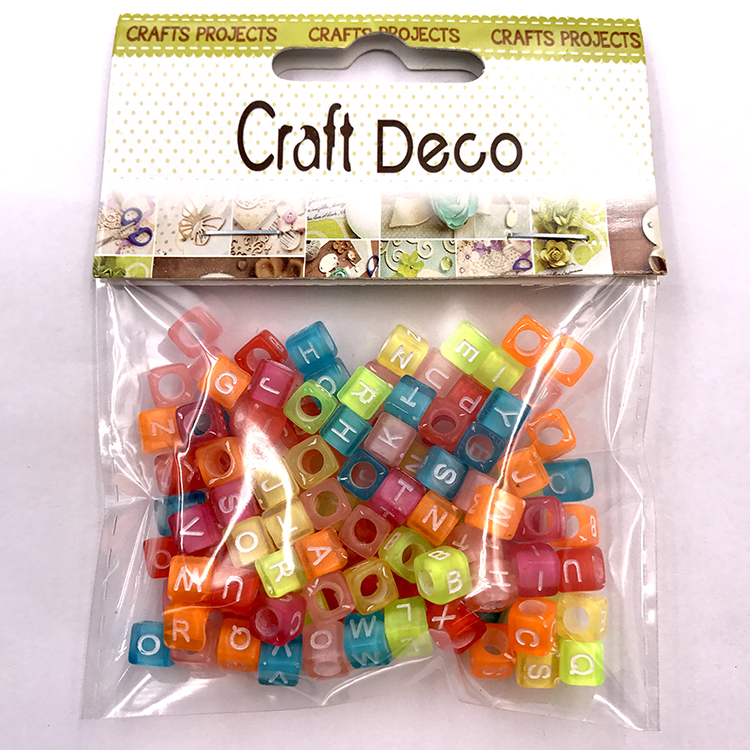 Personalize Design Colorful Big Hole Loose Beads Craft Alphabet Letter Beads For Kids DIY