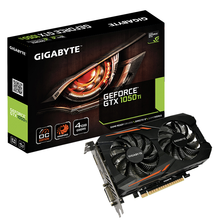 GIGABYTE NVIDIA GeForce GTX1050Ti OC 4G с GDDR5 128 бит Поддержка памяти до 8K дисплей @ 60 Гц GraphicsCard (GV-N105TOC-4GB)