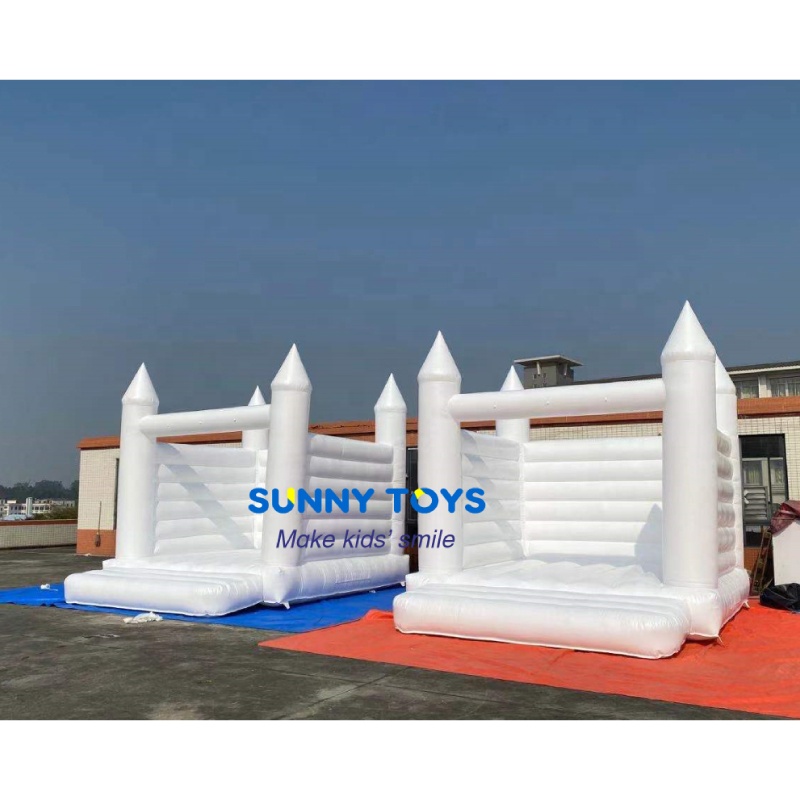 Inflatable party jumping castle white trampoline for kids party and wedding