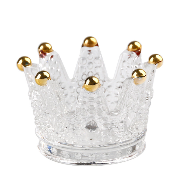 2021 Unique crown multiple use glass candle holder for wedding party decoration