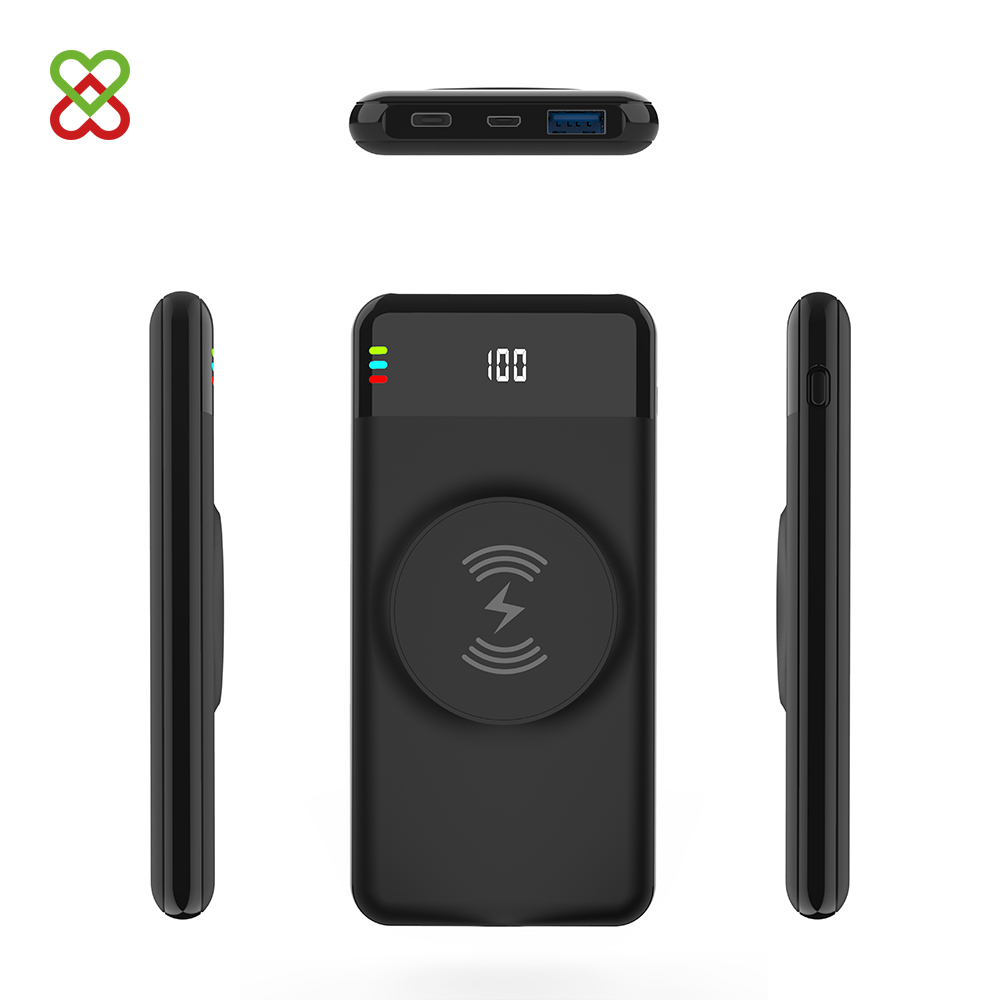 Беспроводной внешний аккумулятор 10000 мАч 18 Вт PD Быстрая зарядка Powerbank с цифровым дисплеем