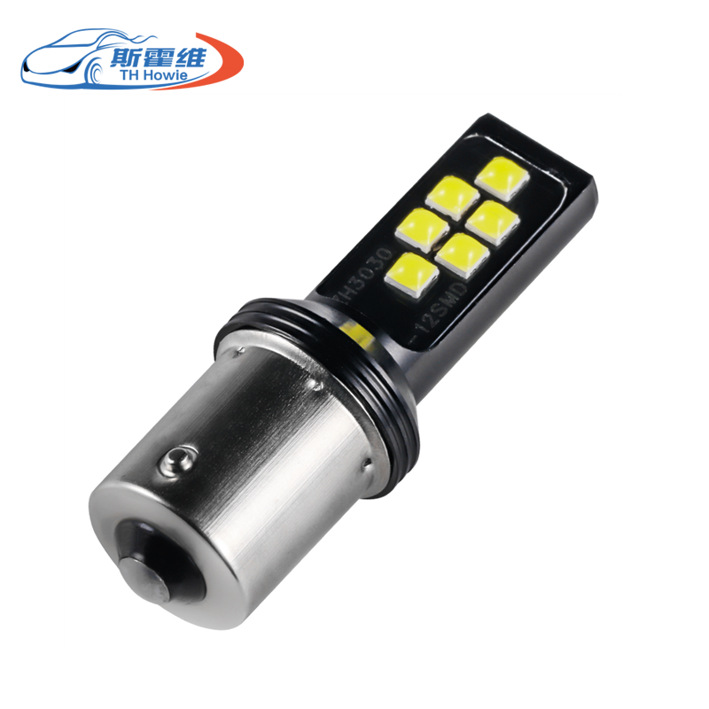 Автомобильный canbus без ошибок светодиодный фонарь 3030 12smd высокая яркость 1156 1157 T20 7443 светодиодный мигающий стоп-сигнал DC 12-24V противотуманный фонарь