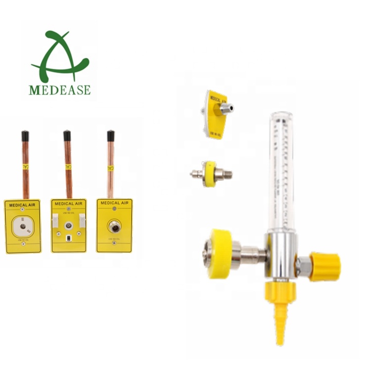 wall type medical air flow meter and matched ohmeda/DISS/Chemtron adapters
