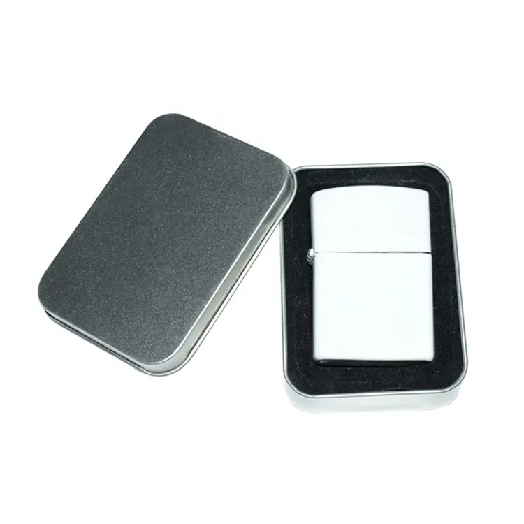 White metal blank sublimation lighter printing coated blank lighters heat press printing white lighter with logo