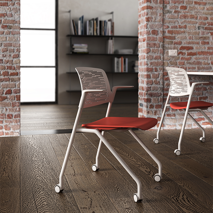 Weworth High Quality PP School Furniture stackable chair with Movable Silent wheels
