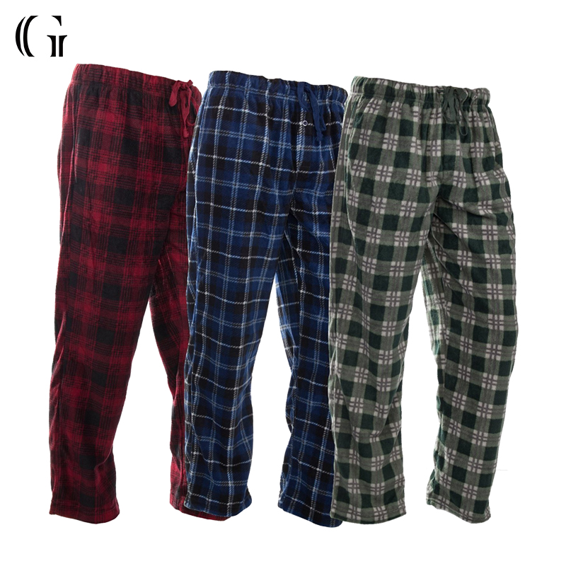 Мужская пижама PJ, флисовые штаны в клетку, Microfleece-12 цвета