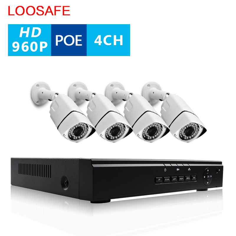Водонепроницаемый PoE Комплект с 4 CH POE цифровой камеры 4 канала PoE NVR системы