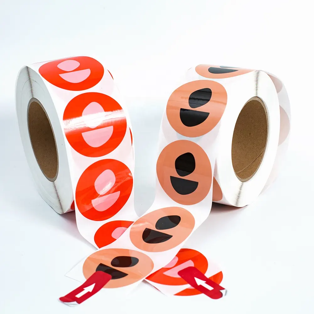 custom adhesive waterproof packaging label personalised round roll printed logo stickers