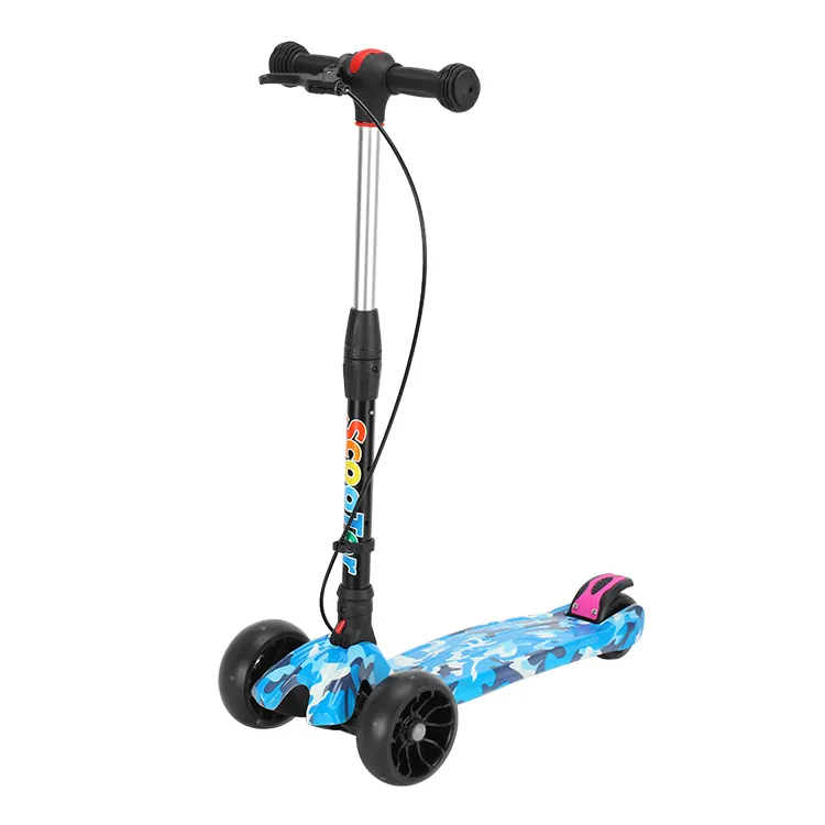 One Second Folding Feature Height Adjustable 3 Wheels Foot Scooter With Hand Brake For Kids