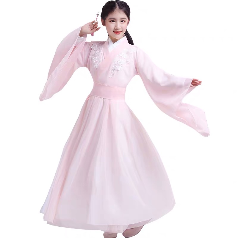 Детский праздничный костюм для маленькой китайской девочки Guzheng, одежда для выступлений, сказочный костюм для девочек Hanfu
