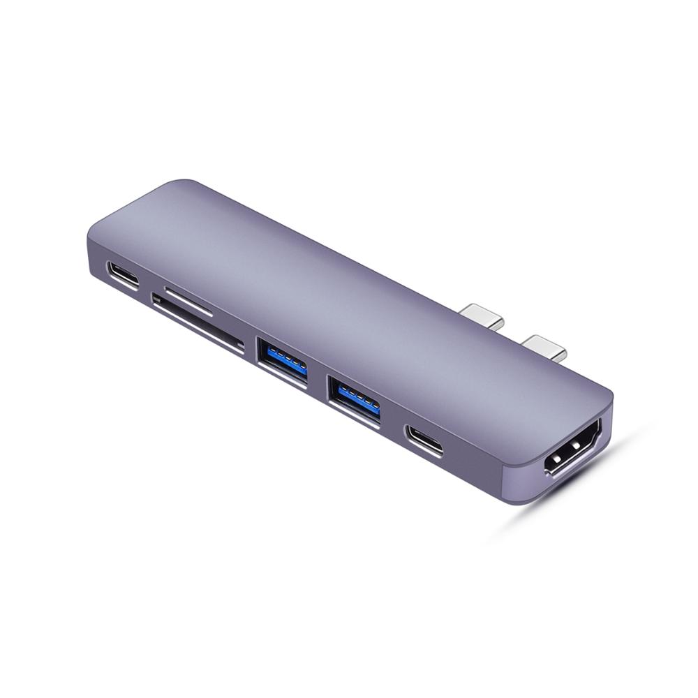 7 Автомобильное зарядное устройство типа C мультипортовый USB 3,0 кард-ридер адаптер с PD зарядный кабель для MacBook Pro 7 в 1 взаимный обмен данными между компьютером и периферийными устройствами C концентратор USB