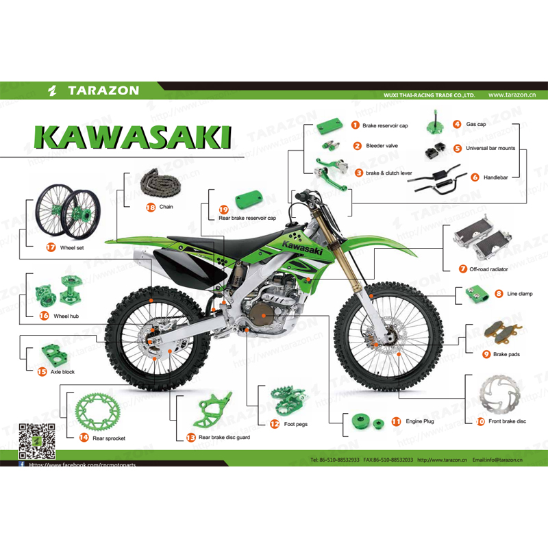 CNC Мотокросс запасных частей для Kawasaki KX 125 250 внедорожные велосипеды