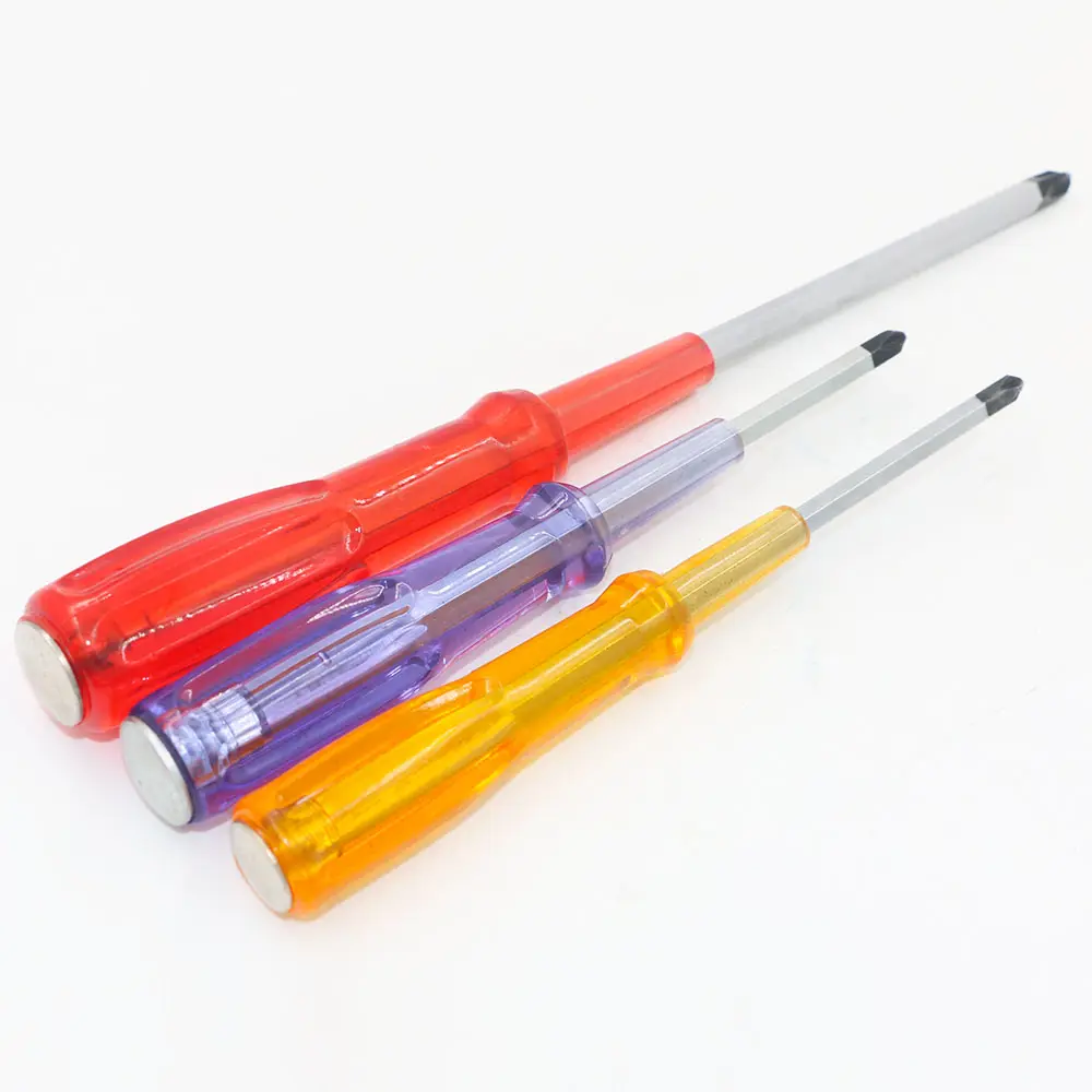 Cheap manual promotional transparent handle steel Screwdriver