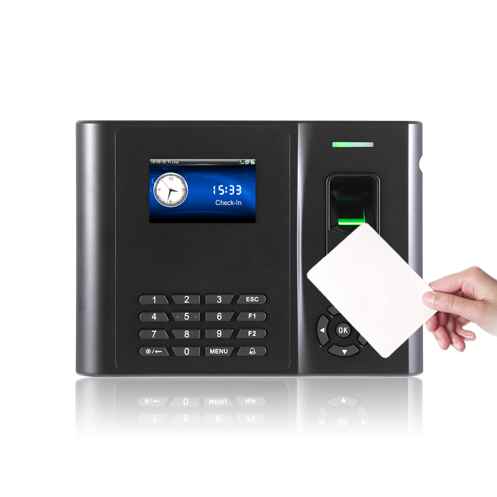 Веб-облако программное обеспечение Биометрические отпечатков пальцев и RFID Время рекордер посещаемости машина с Li-battery