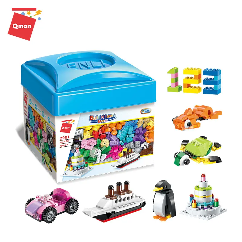 Qman Preschool educational classes building block Nine kinds of combination toys Multi-in-one puzzle blocks