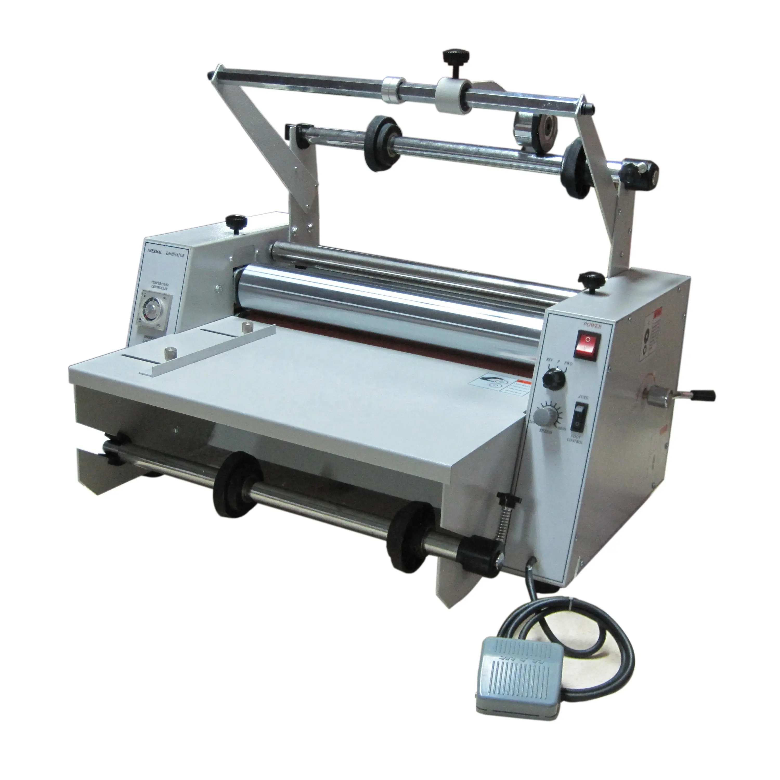 El-380+ 365mm(14") A3 Size Auto Feeding Hot Roll Laminator with Steel Roller, Perforating Blade