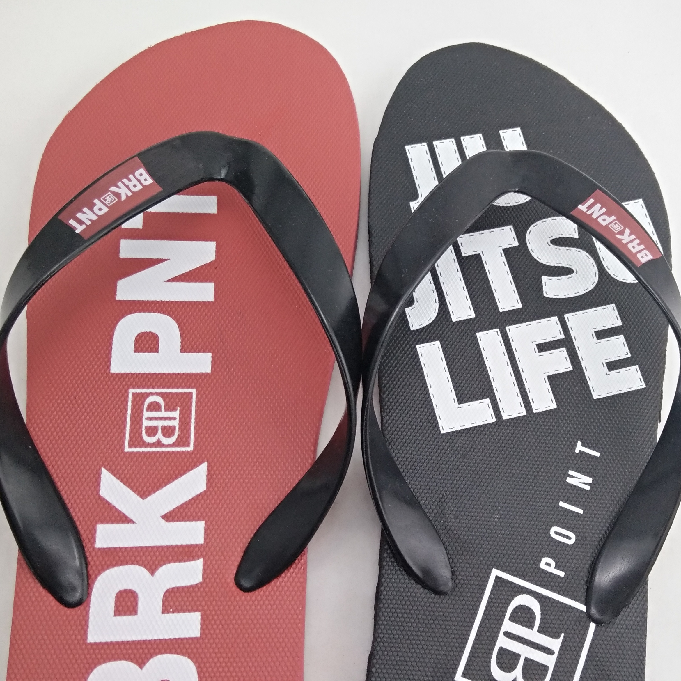 newest design fashionable brand 15mm thickness anti skid rubber insole black EVA men's flip flops for promotion