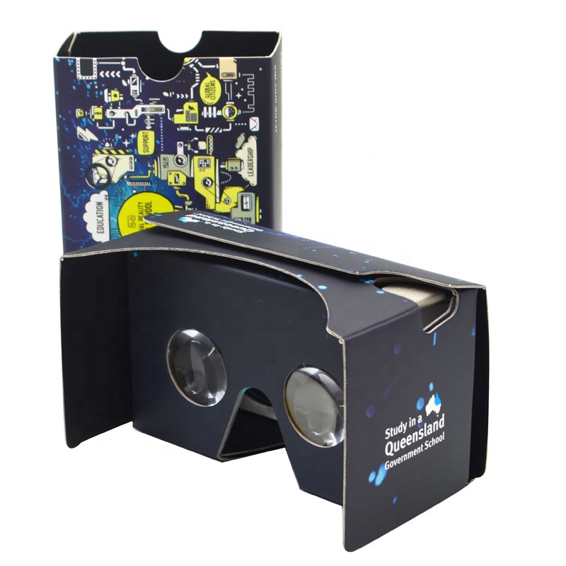 Бесплатные Образцы 3d vr очки 37 мм акриловые линзы фирменные Google картон v2