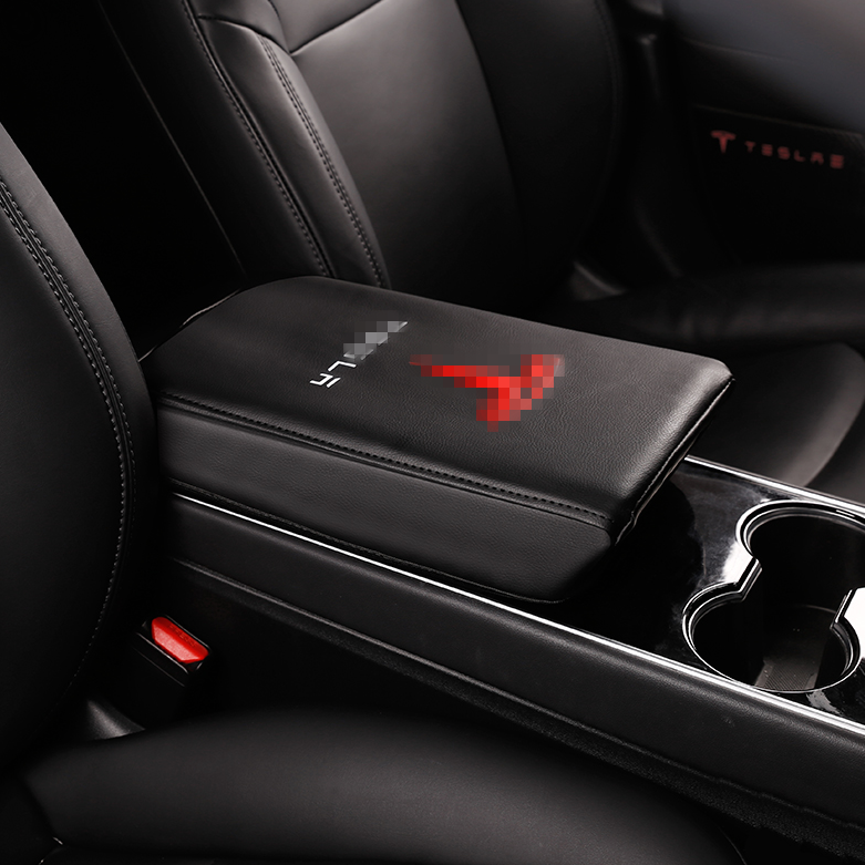 Подлокотник для автомобиля Tesla Model 3, центральный кожаный чехол хорошего качества, с декоративным логотипом