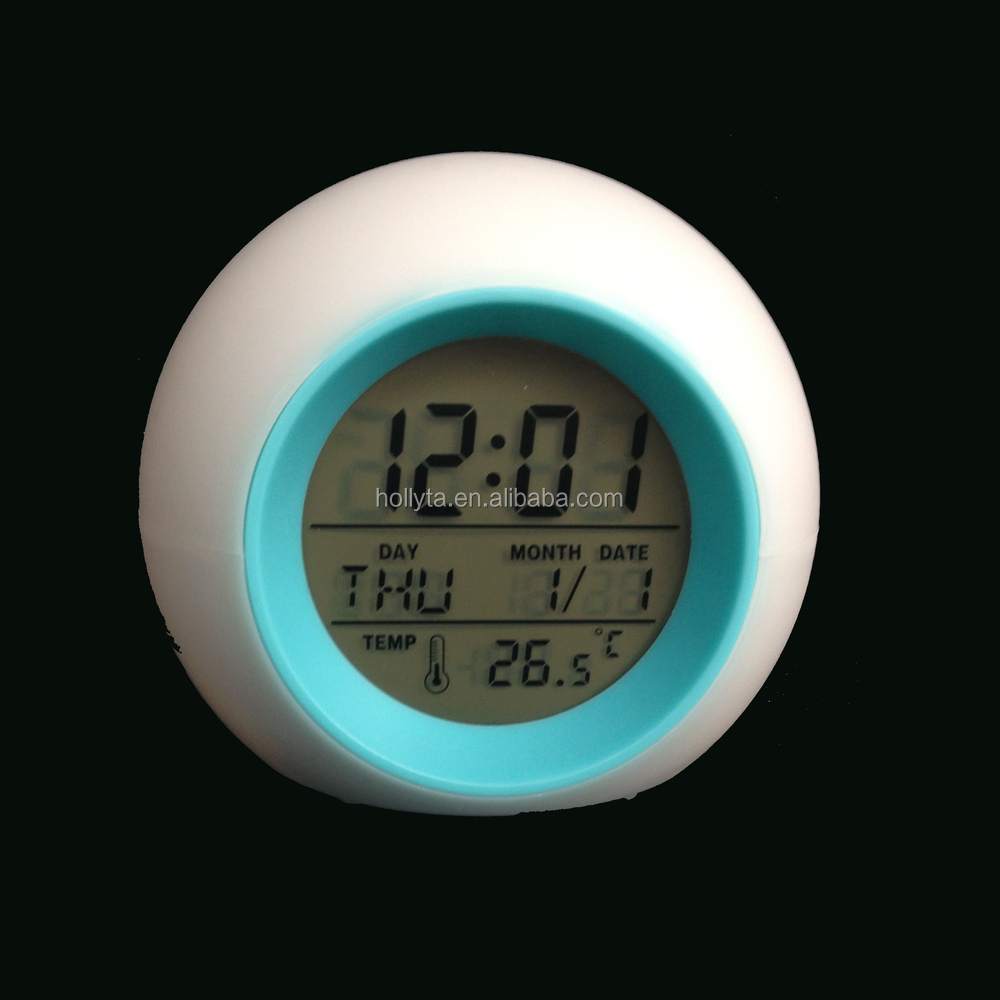 Bolergifts HW-809N Природа звук календарь 7 видов цветов Изменение светодиодные цифровые часы-будильник