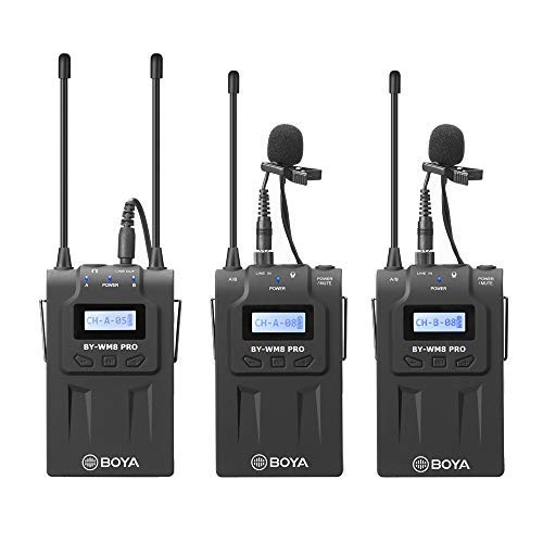 BOYA by-WM8 Pro-K2 UHF Двухканальный беспроводной петличный студийный записывающий микрофон для камеры