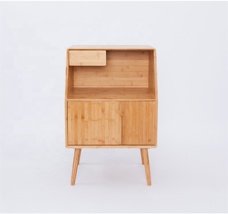 Bamboo Organizer Cabinet Kitchen Cabinet with Hinged Door and Drawer