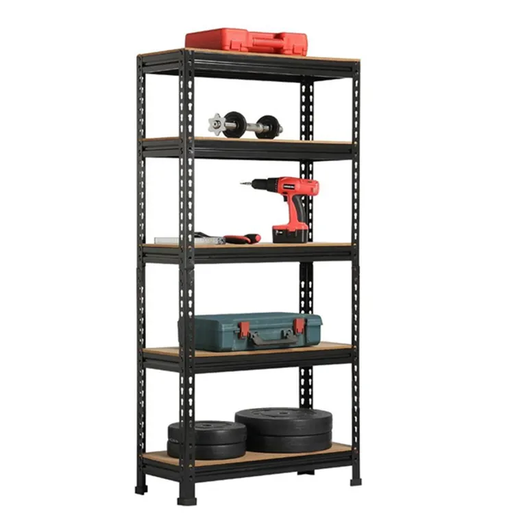 Black Corner 5 Tiers Garage Heavy Duty Stacking Storage Racks Shelf Galvanized Metal Steel Shelves