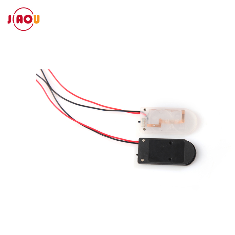 JIAOU 6V черный/белый 2x2032 держатель для аккумулятора с переключателем вкл/выкл, провода
