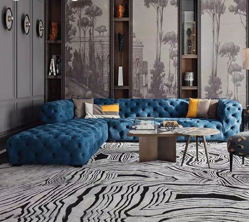 Divano chesterfield бархатная современная мебель диван набор 3 + 1 + оттоманка