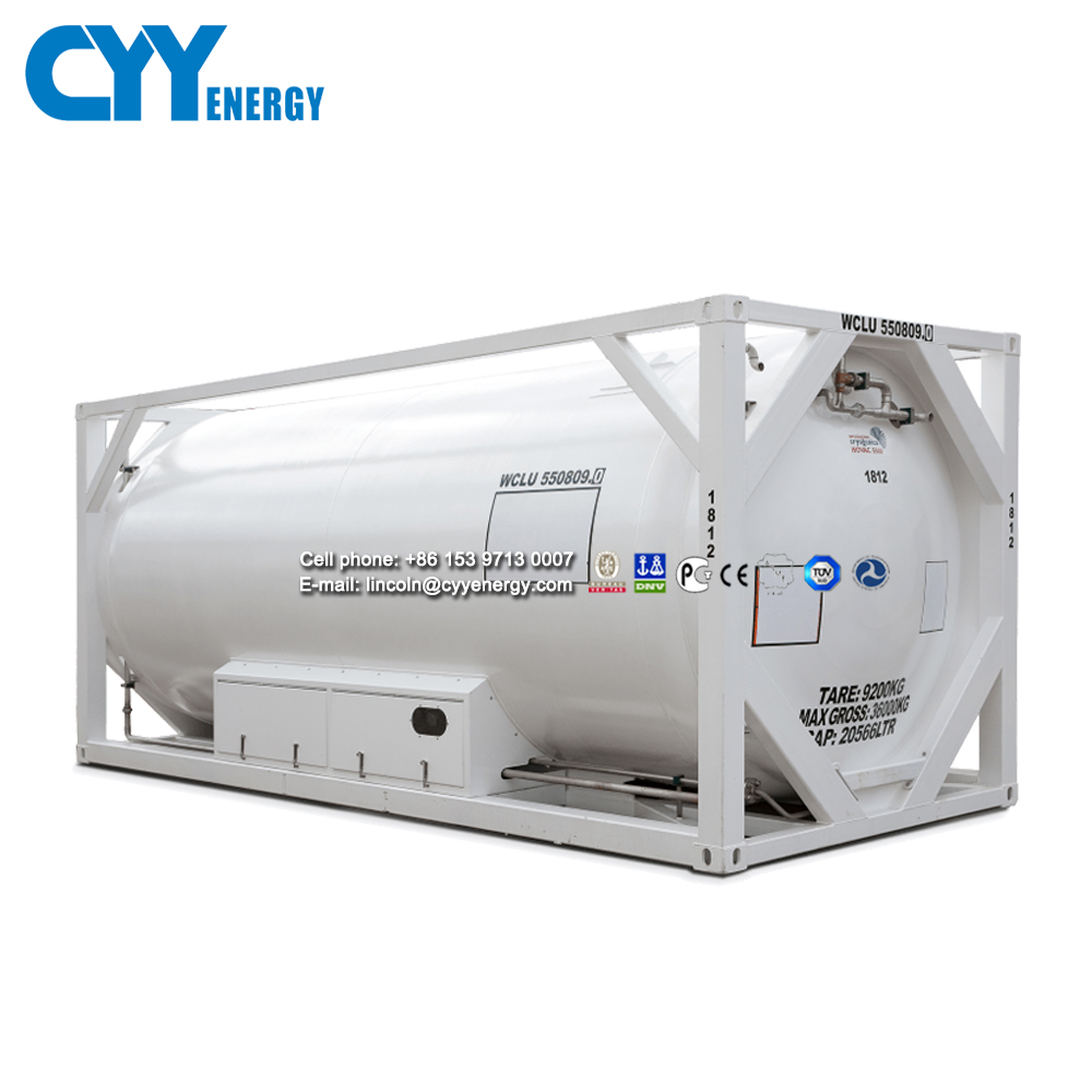 Криогенная жидкость LOX/LIN/Lar/LCo2/LNG резервуар для хранения ISO танк контейнер