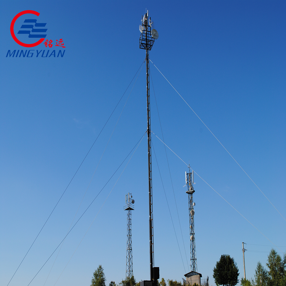 Коммуникационная решетка guyed мачта антенна стальной монопольный полюс wifi радио башня