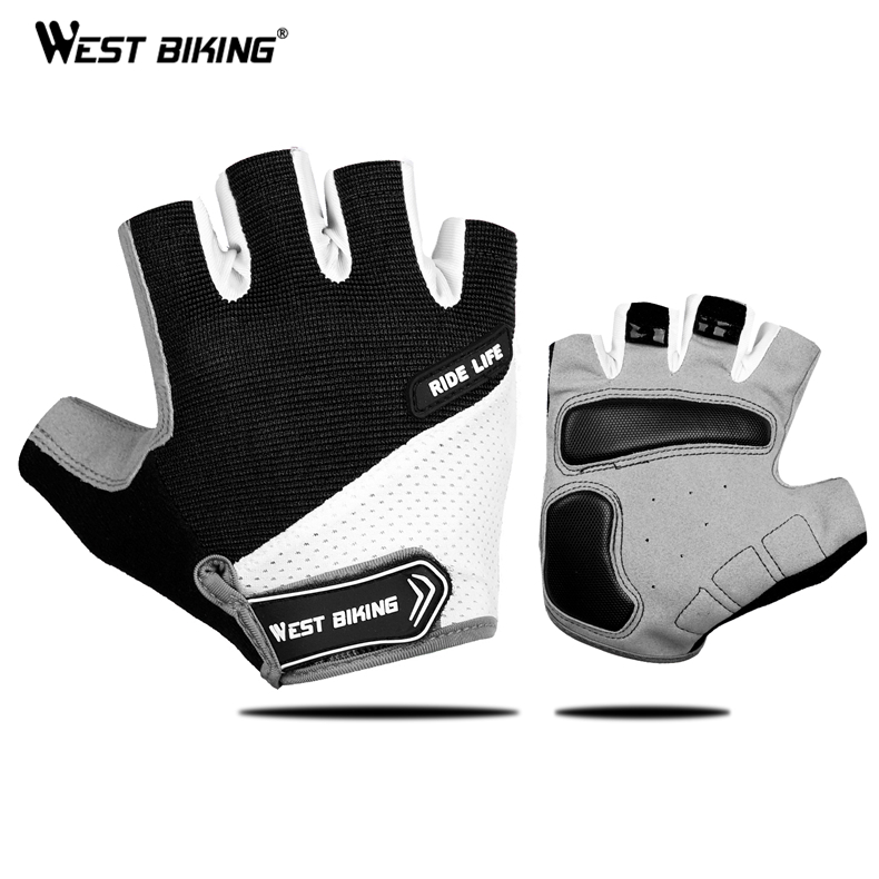 Велосипедные перчатки WEST BIKING, Нескользящие Митенки на полпальца, дышащие, для горных и дорожных велосипедов, спорта, велоспорта