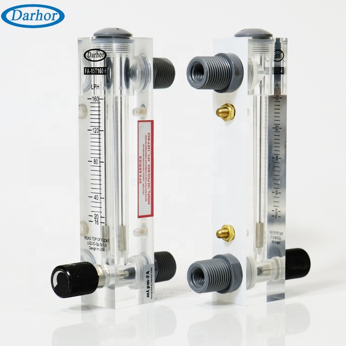 DARHOR low cost OEM adjustable acrylic panel flow meter nitrogen gas flow meter,carbon dioxide CO2 gas flowmeter water