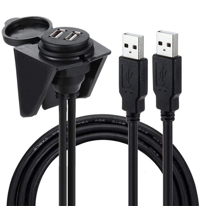 Двойной usb 2,0 штекер-гнездо usb крепление для автобуса с креплением на приборную панель
