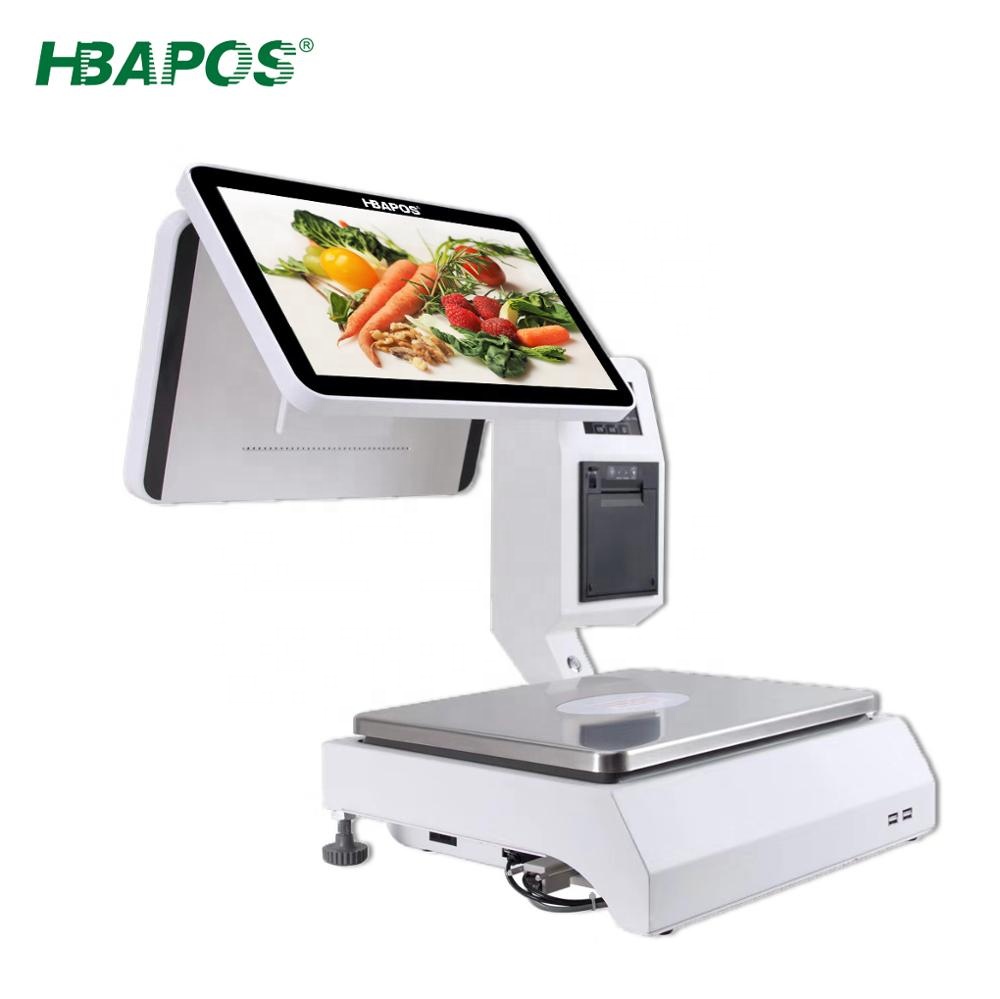 pos system with weighing scales/all in one pos scale with Windows/Electronic Digital Weighing Pos Scale HBA-ML200