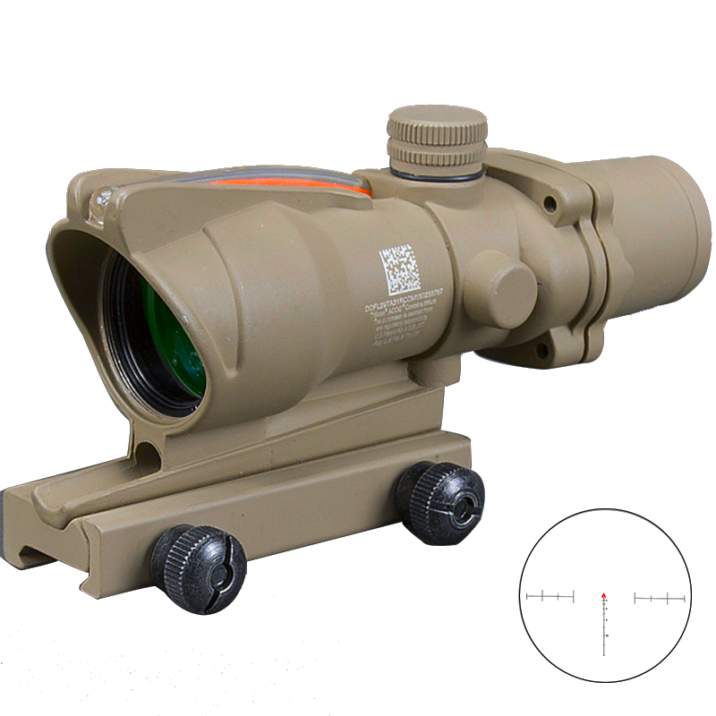 Тактический прицел SPINA OPTICS, охотничье Настоящее волокно, красный, зеленый, волоконная оптика, прицел Chevron Reticle 4x32, охотничьи прицелы