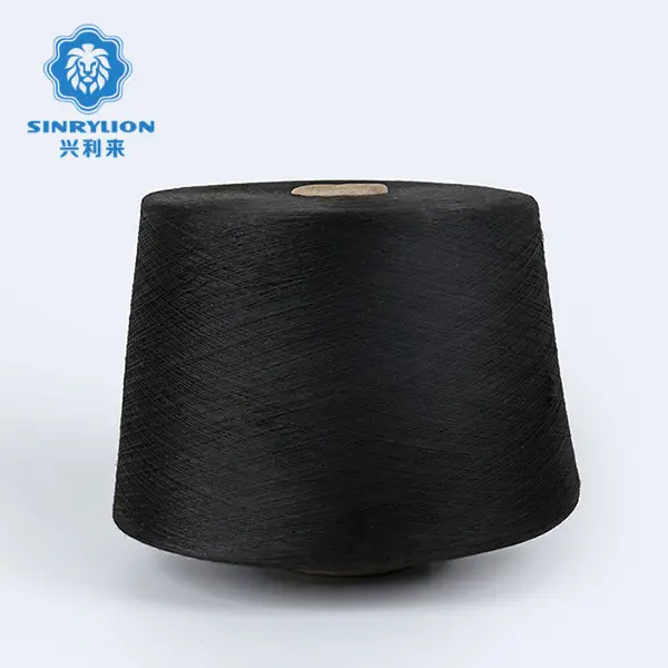 Factory Direct Sales 150Denier Full Dull Black polyester core spun yarn for sewing thread