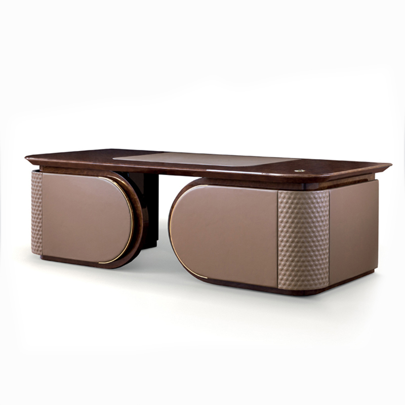 Luxury design office table furniture executive leather CEO desk