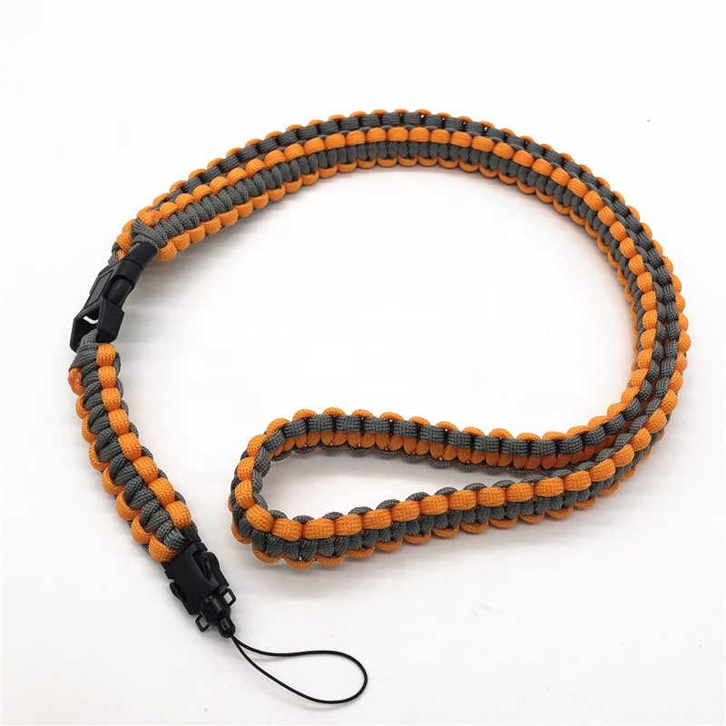 Nylon rope weave necklace paracord lanyard for mobile phone ID card