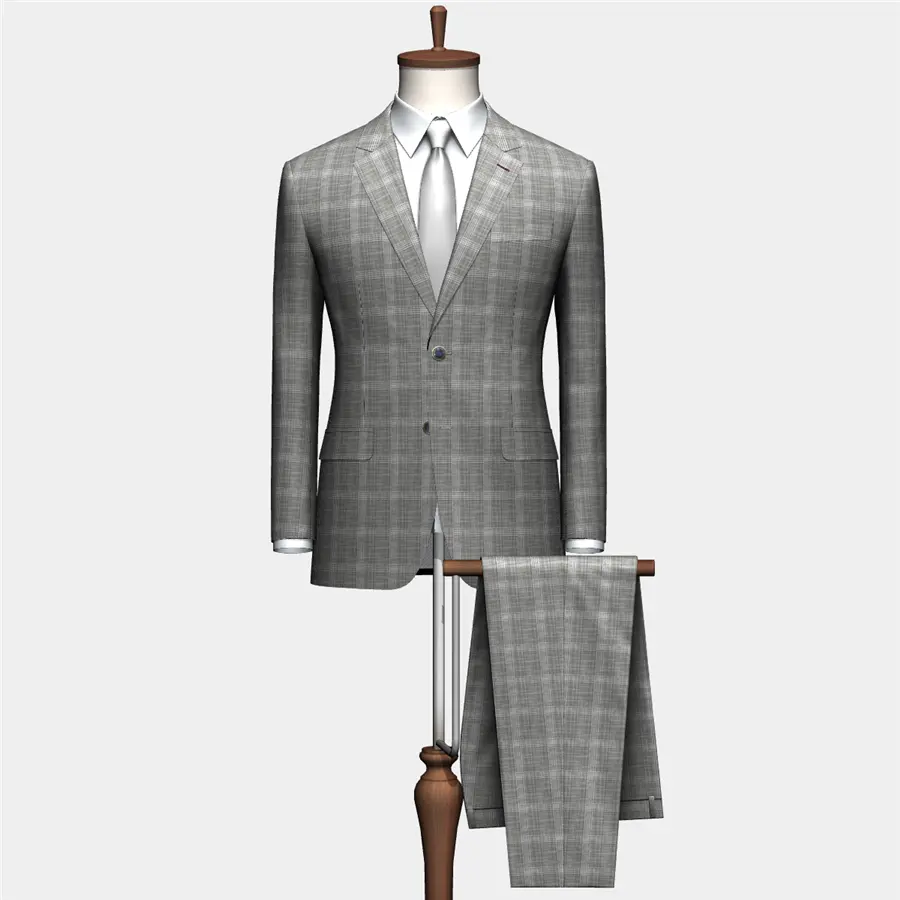 Wholesale new plaid design bright color men's suit blazer polyester rayon material guangzhou textile company supplier