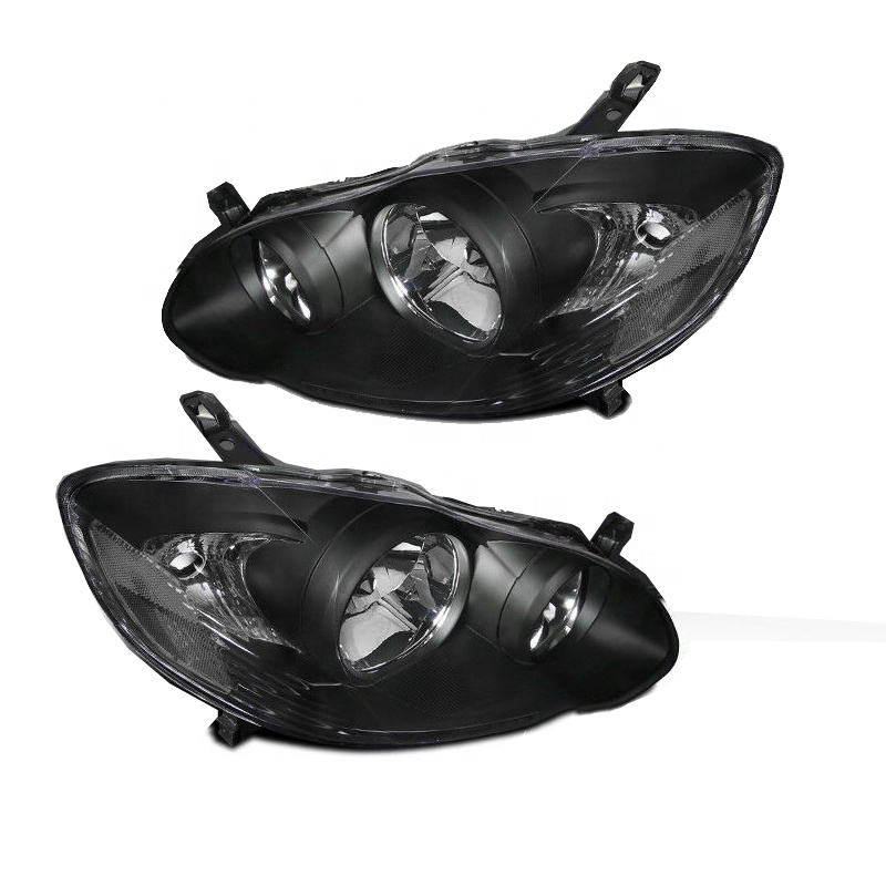 Налобный фонарь JDM, налобный фонарь для Toyota Corolla 2003- 2008, черные прозрачные фары, Налобные фонари, Налобные фонари, фонари американского типа