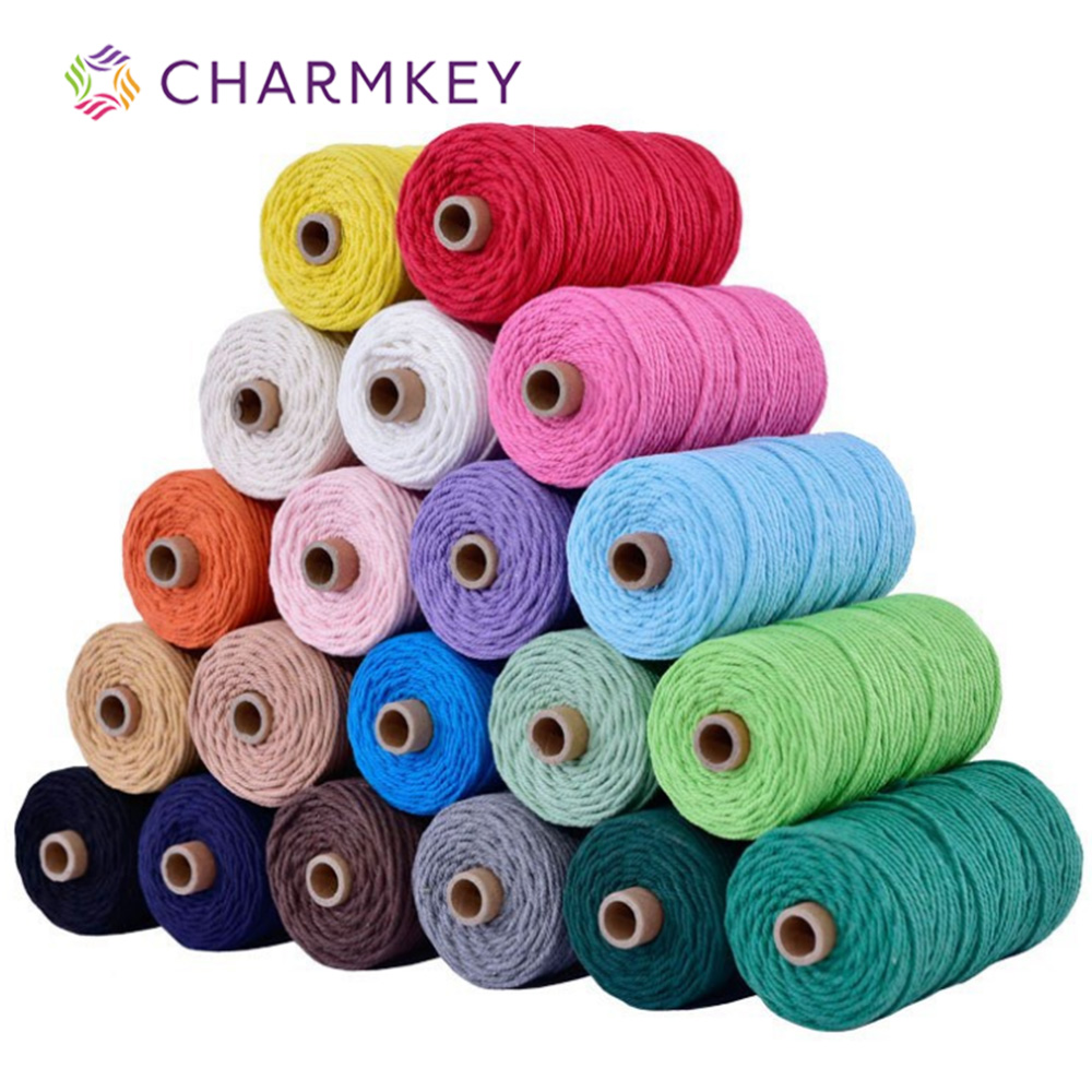 Charmkey натуральная мягкая 100% хлопчатобумажная пряжа оптом 4 мм 5 мм 6 мм хлопчатобумажная веревка