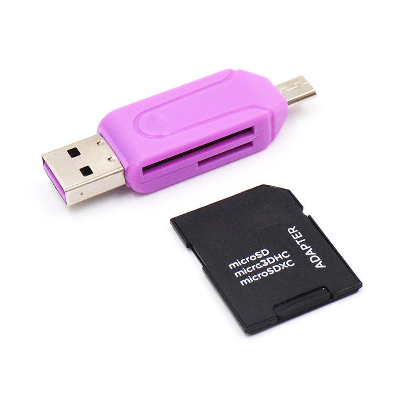Цветной заводской 2 в 1 OTG USB 2,0 TF SD кардридер USB к B SD кардридер для Android, оптовая продажа