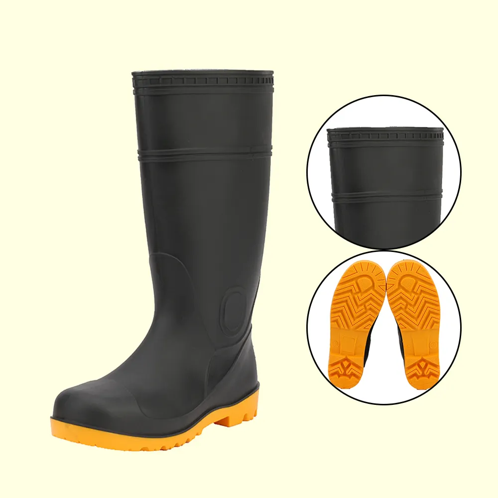 variety agriculture injection top rubber safety pvc gumboots colors steel toe botas de pvc para trabajo