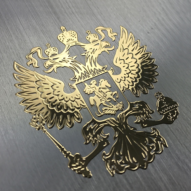 FH логотип на заказ, блестящая золотая металлическая этикетка, наклейка для украшения