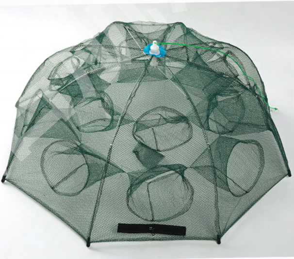 Umbrella Type 16 Entrance Fishing Trap / Folded Portable 12 Holes Automatic Fishing Shrimp Trap Fishing Net