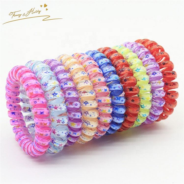 High quality crystal hair rope reversible plastic hair band